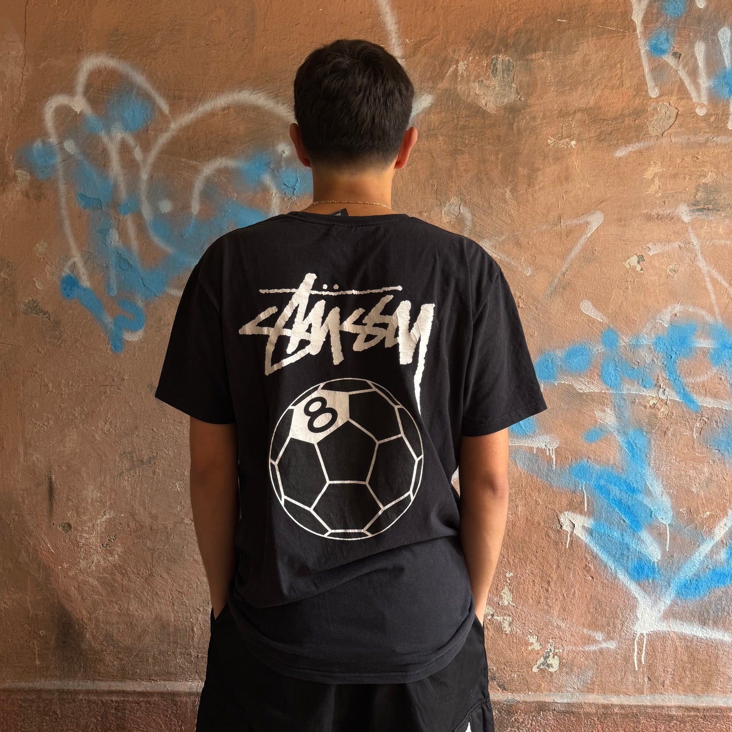 T-shirt Stussy noir 8Football - L