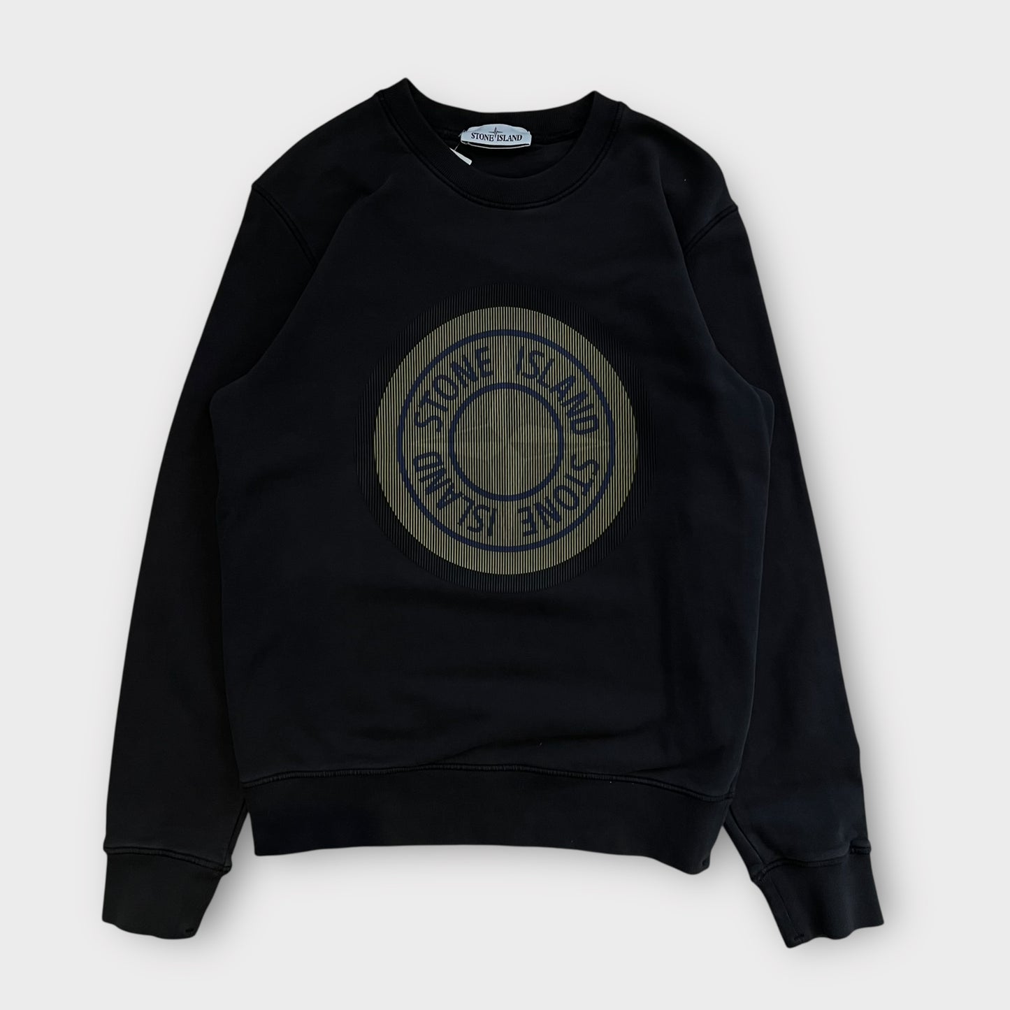 Sweat Stone Island Noir Big Logo - M
