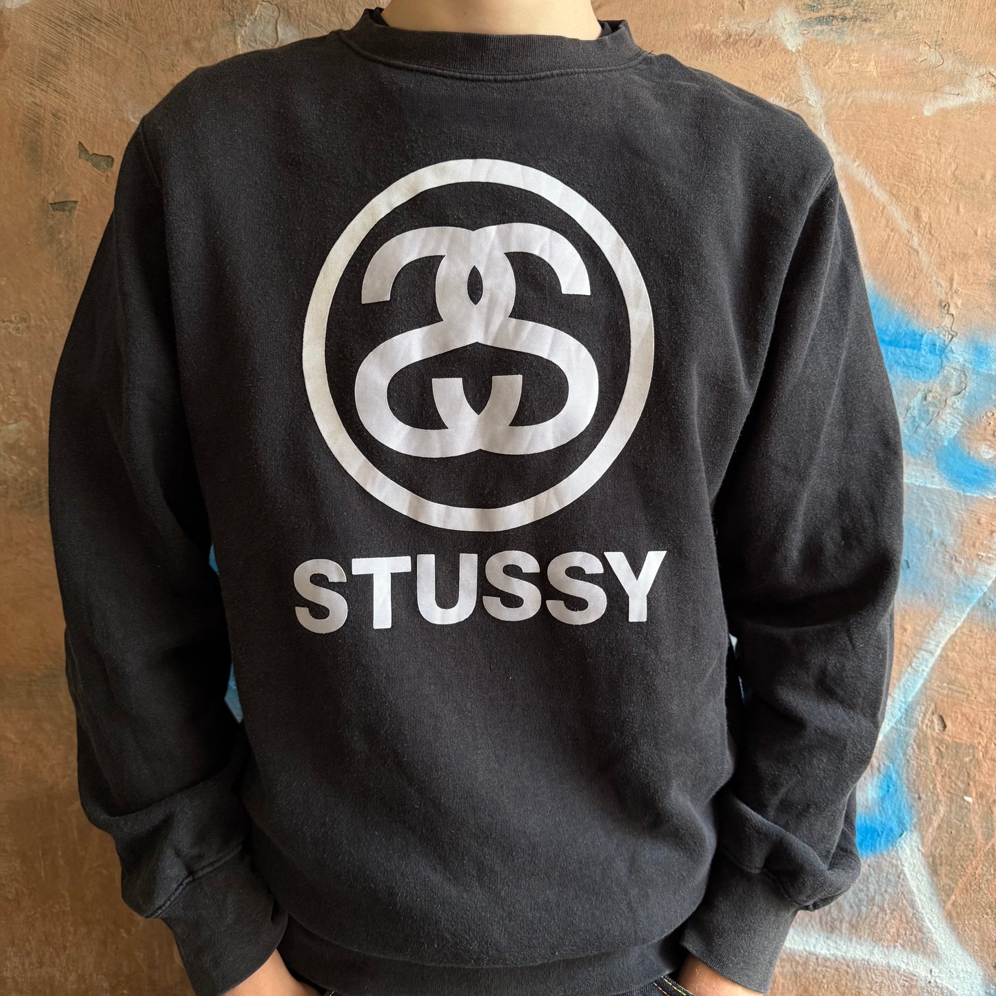 sweat stussy noir S logo - M
