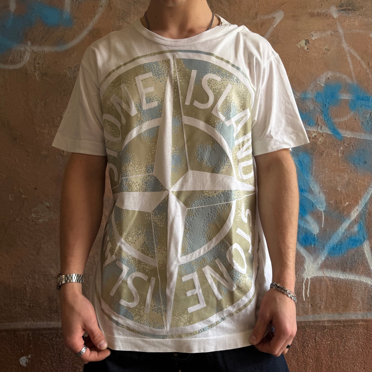 T-shirt Stone Island blanc - L