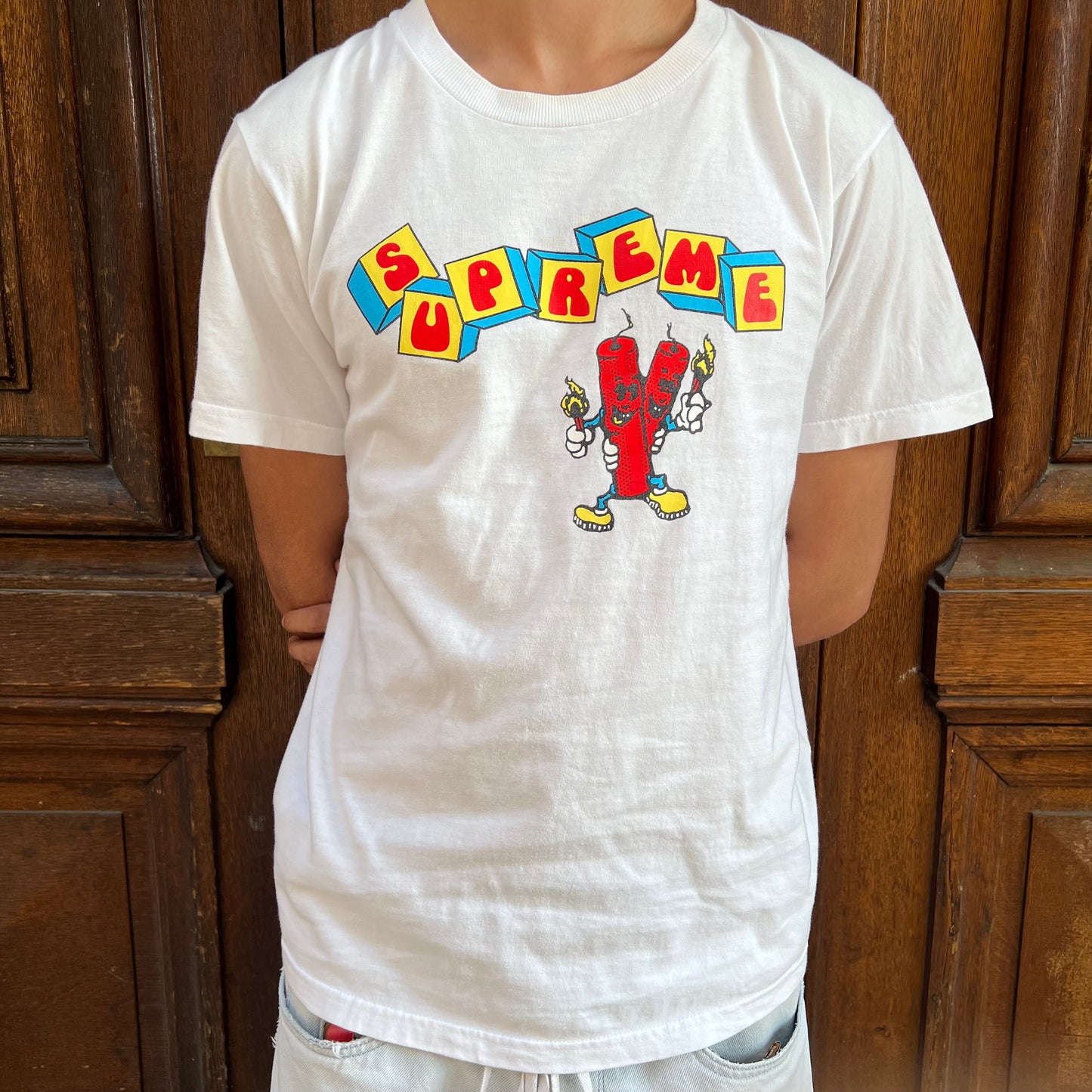 T-shirt Supreme Dynamit tee blanc - S