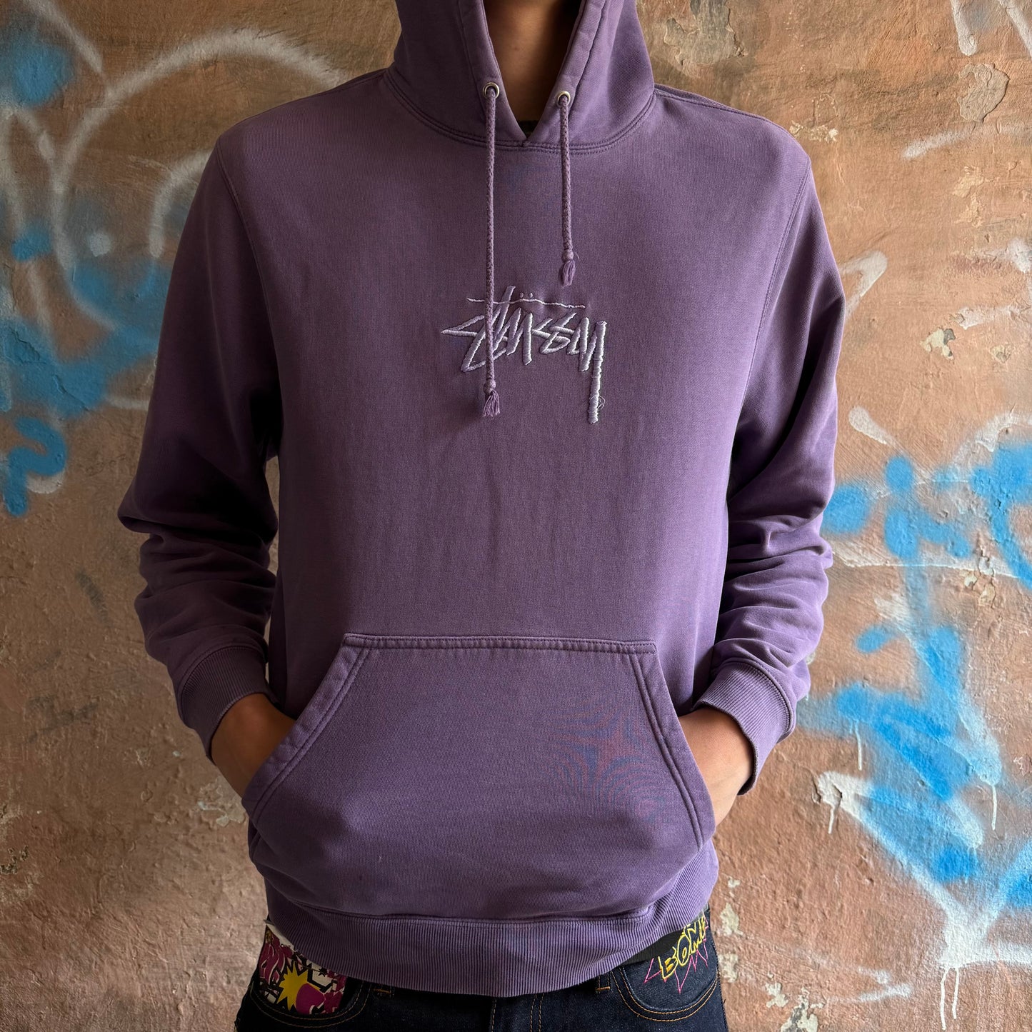 Hoodie Stussy mauve brodé - M