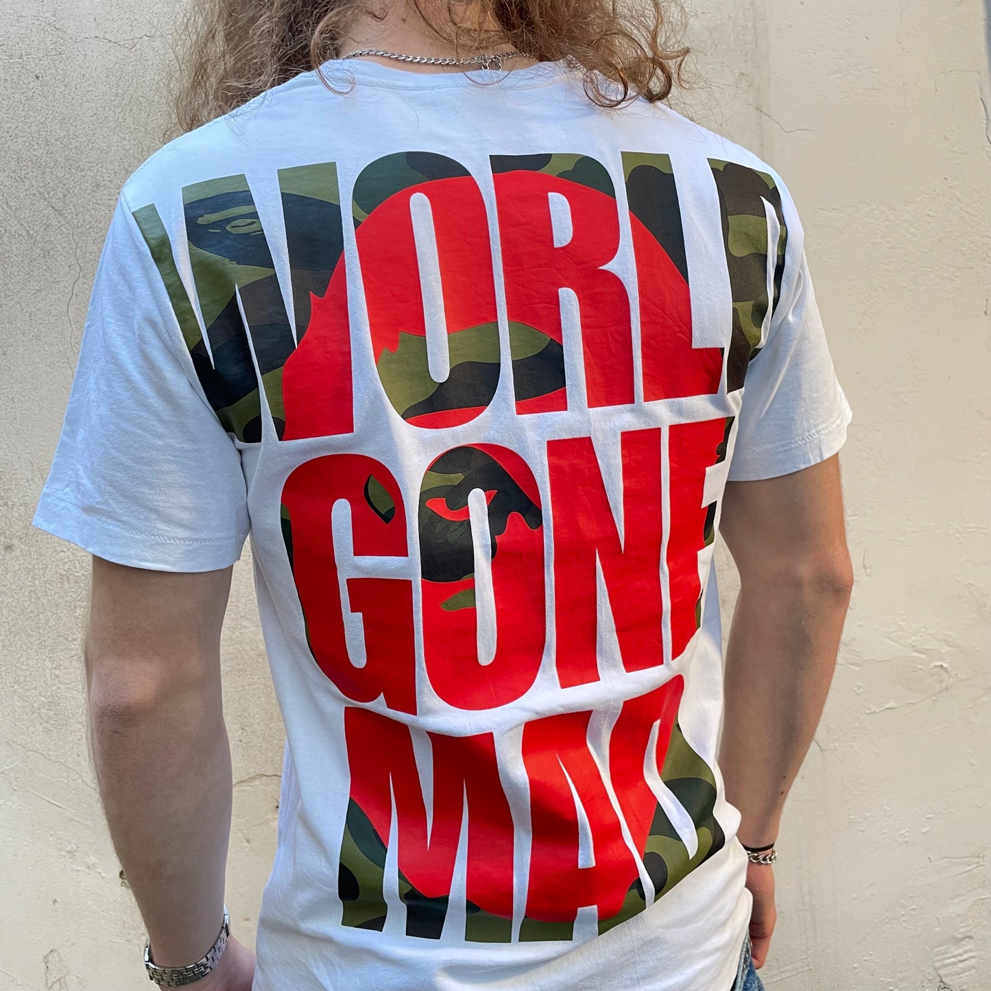 T-shirt Bape blanc World Gone Mad - S