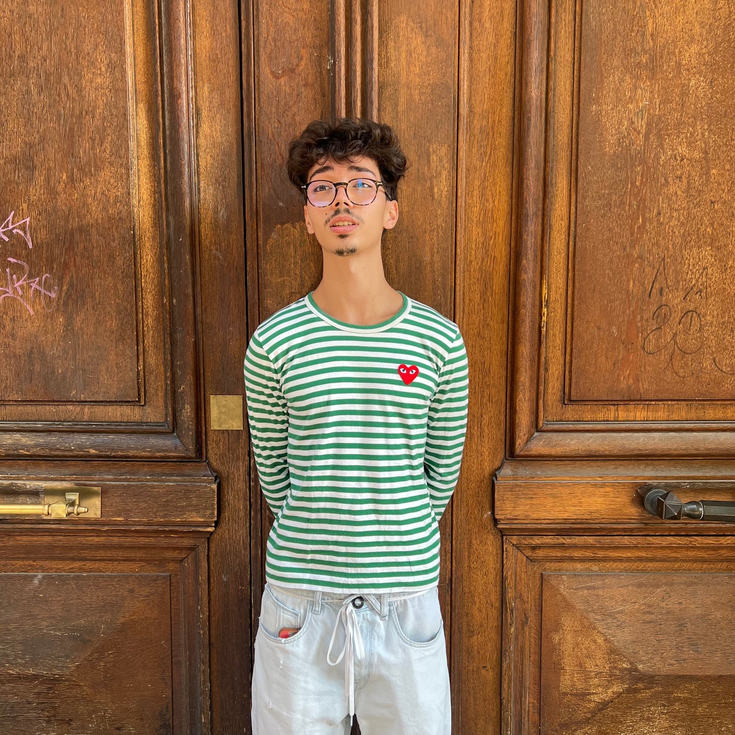 Marinière Comme Des Garçons vert - M