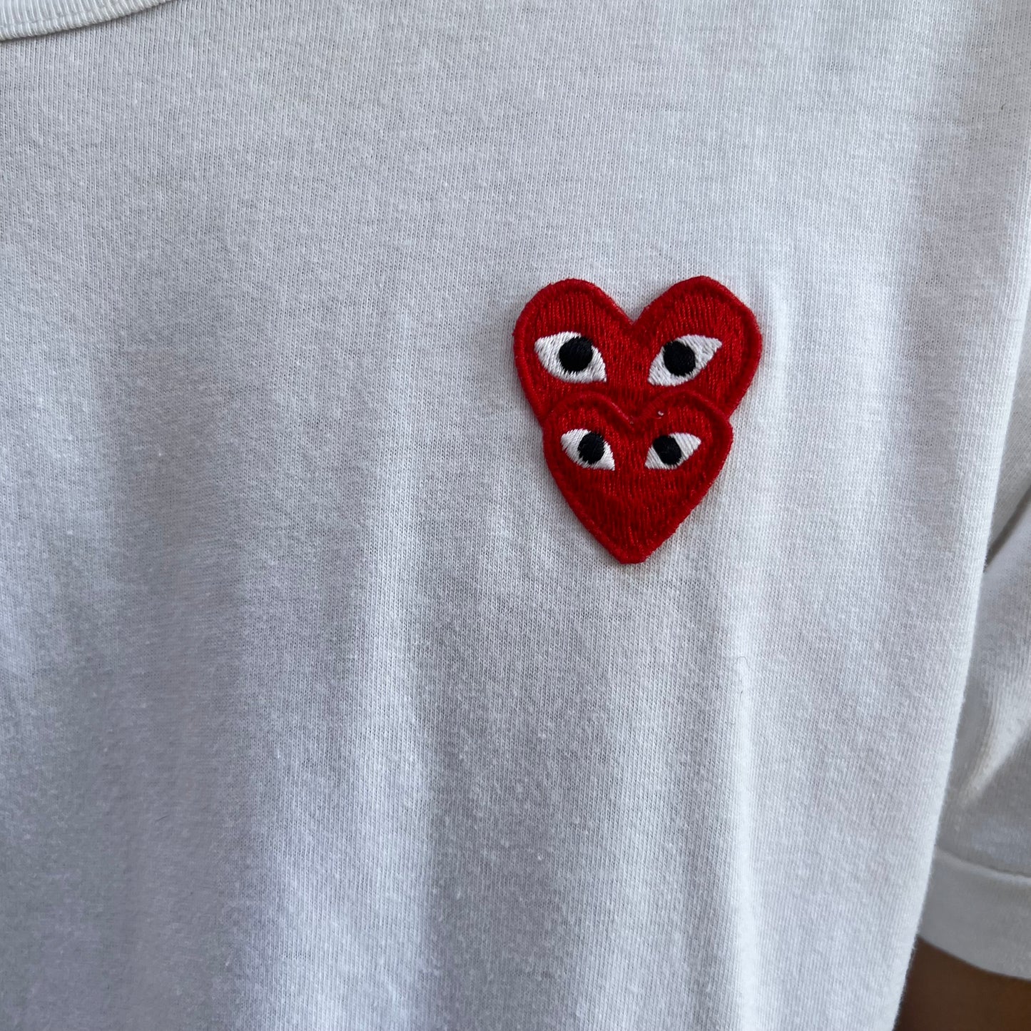 T-shirt Comme Des Garçons Blanc Double Coeur - L