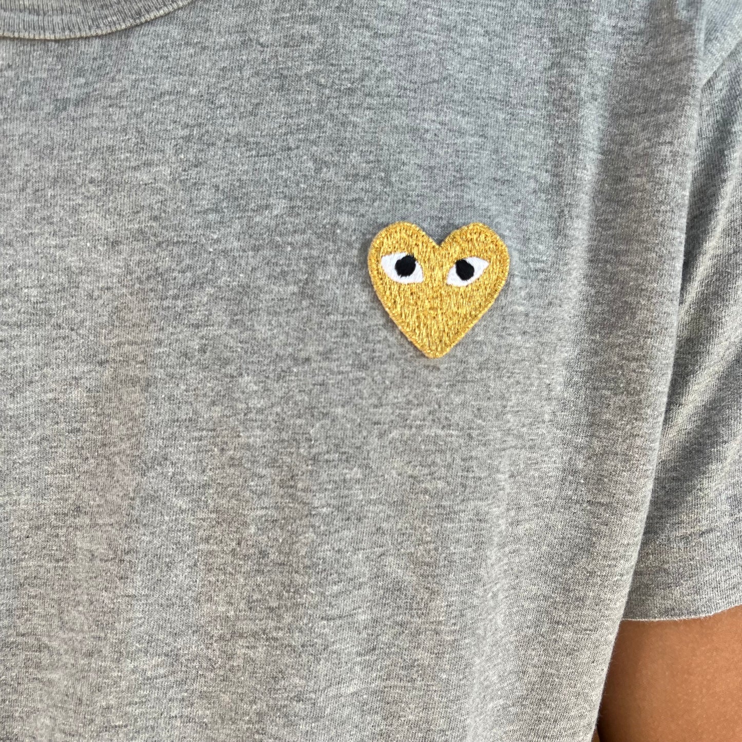 T-shirt Comme Des Garçons Gris Coeur Doré - M