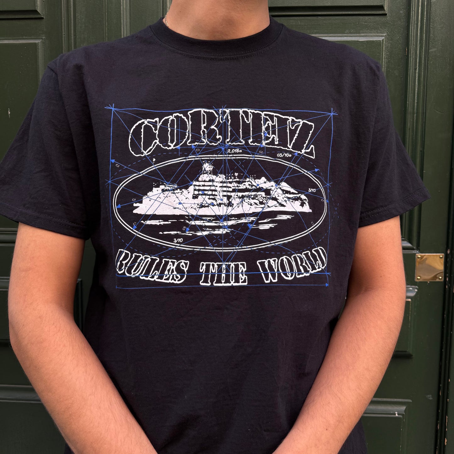 T-shirt Corteiz noir/bleu - M