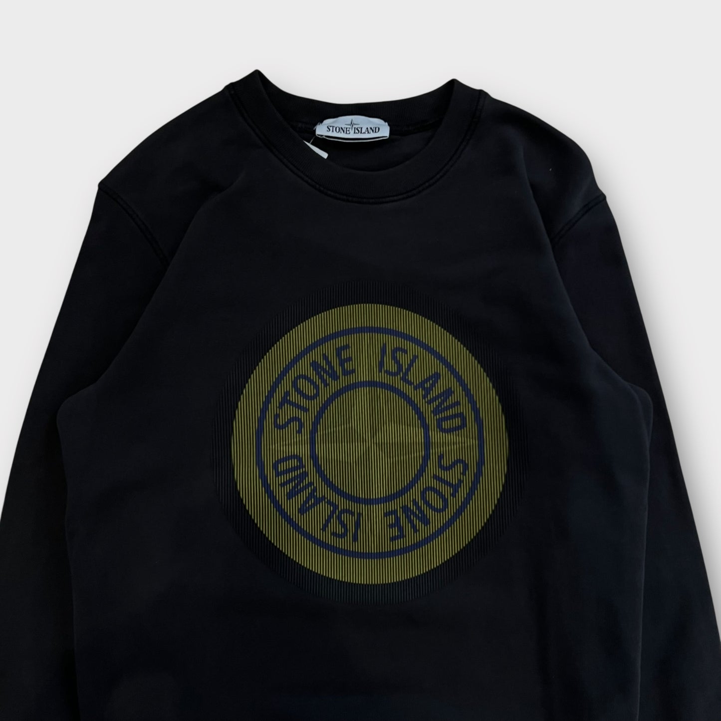 Sweat Stone Island Noir Big Logo - M