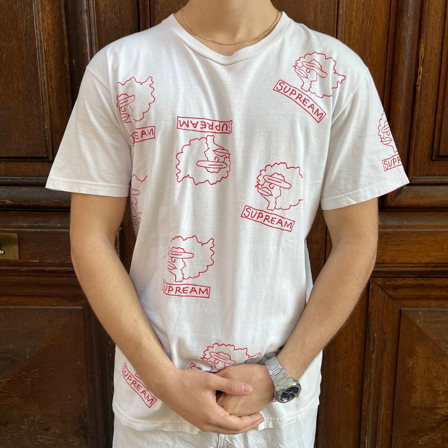T-shirt Supreme Gonz logo blanc - M
