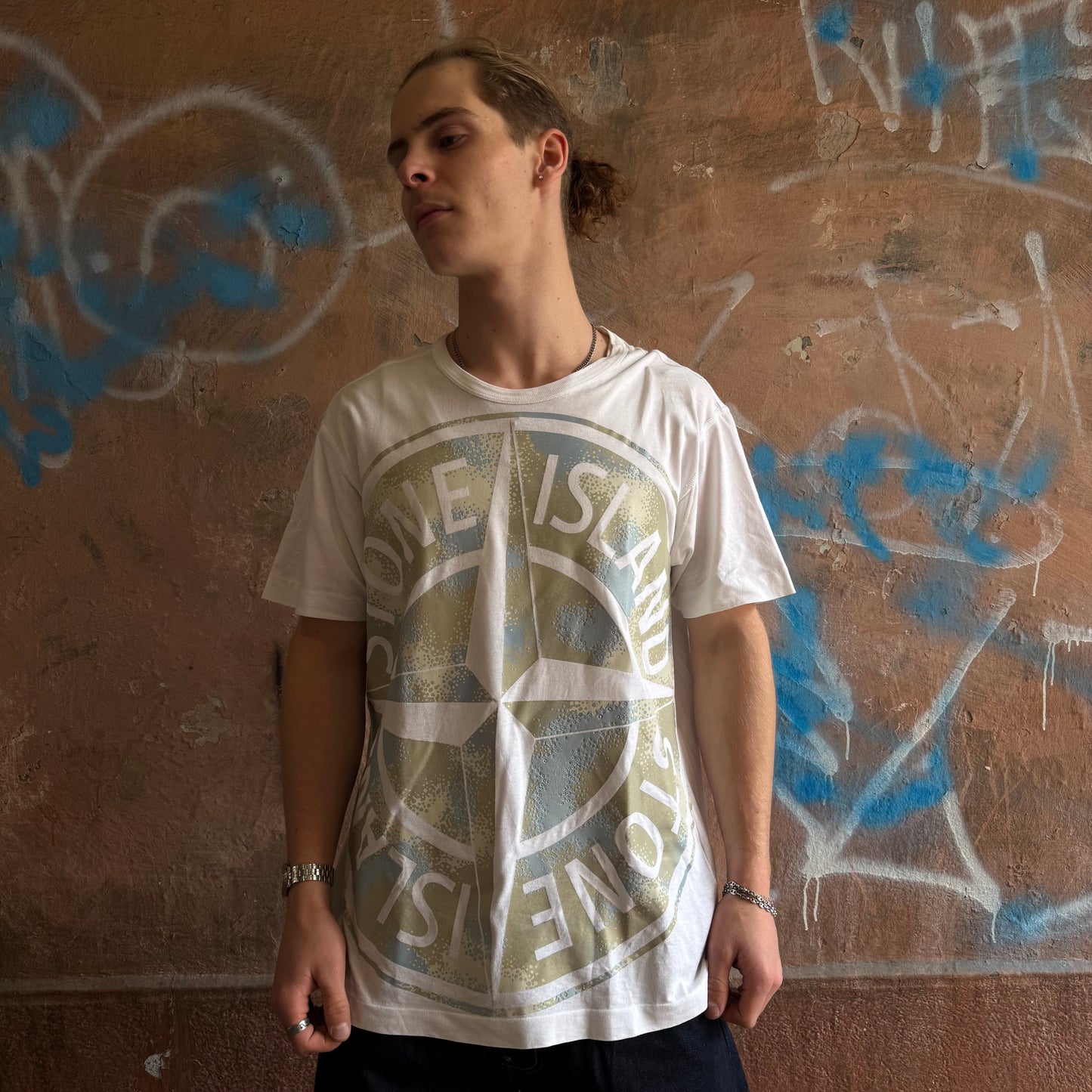 T-shirt Stone Island blanc - L