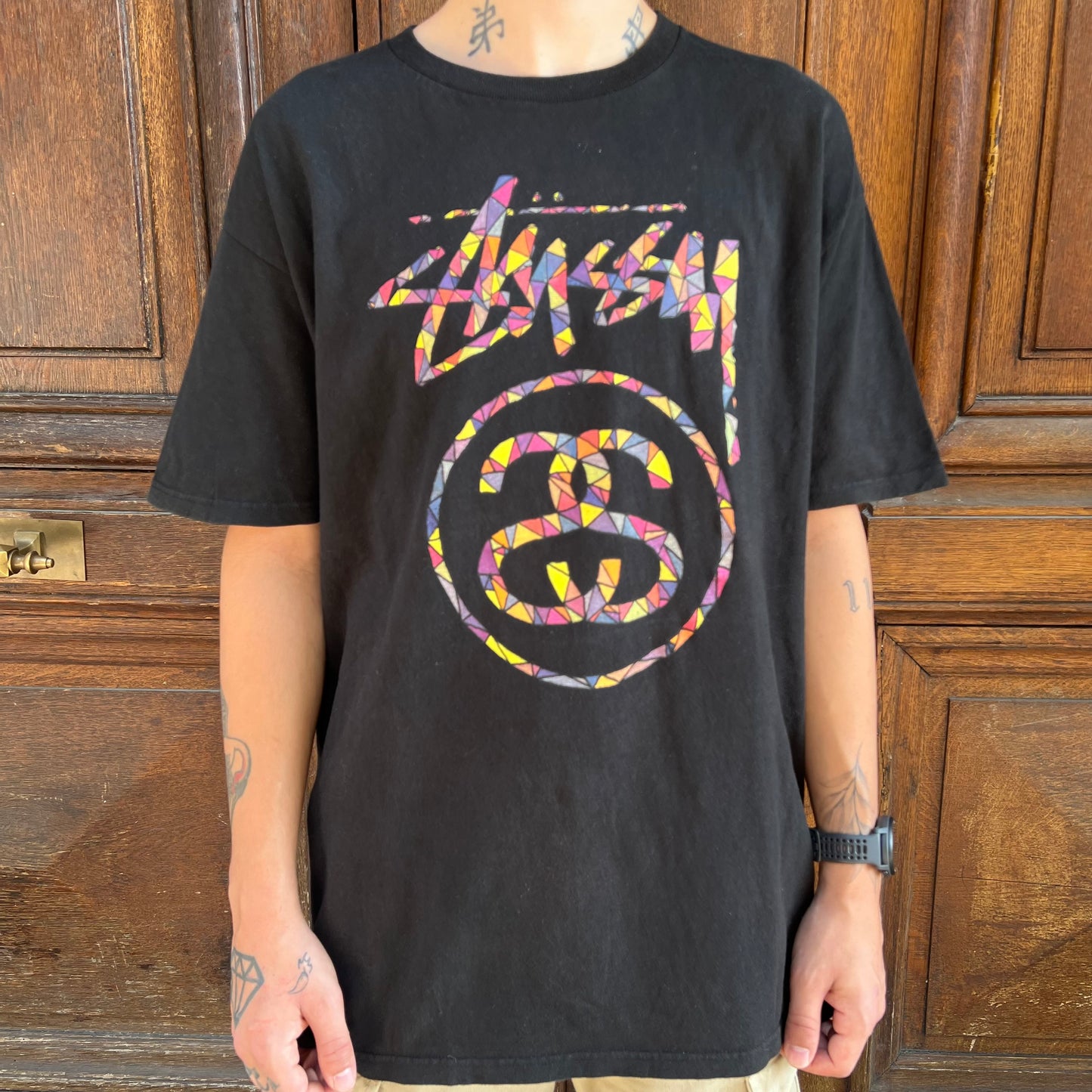 T-shirt Stussy Noir s logo - L