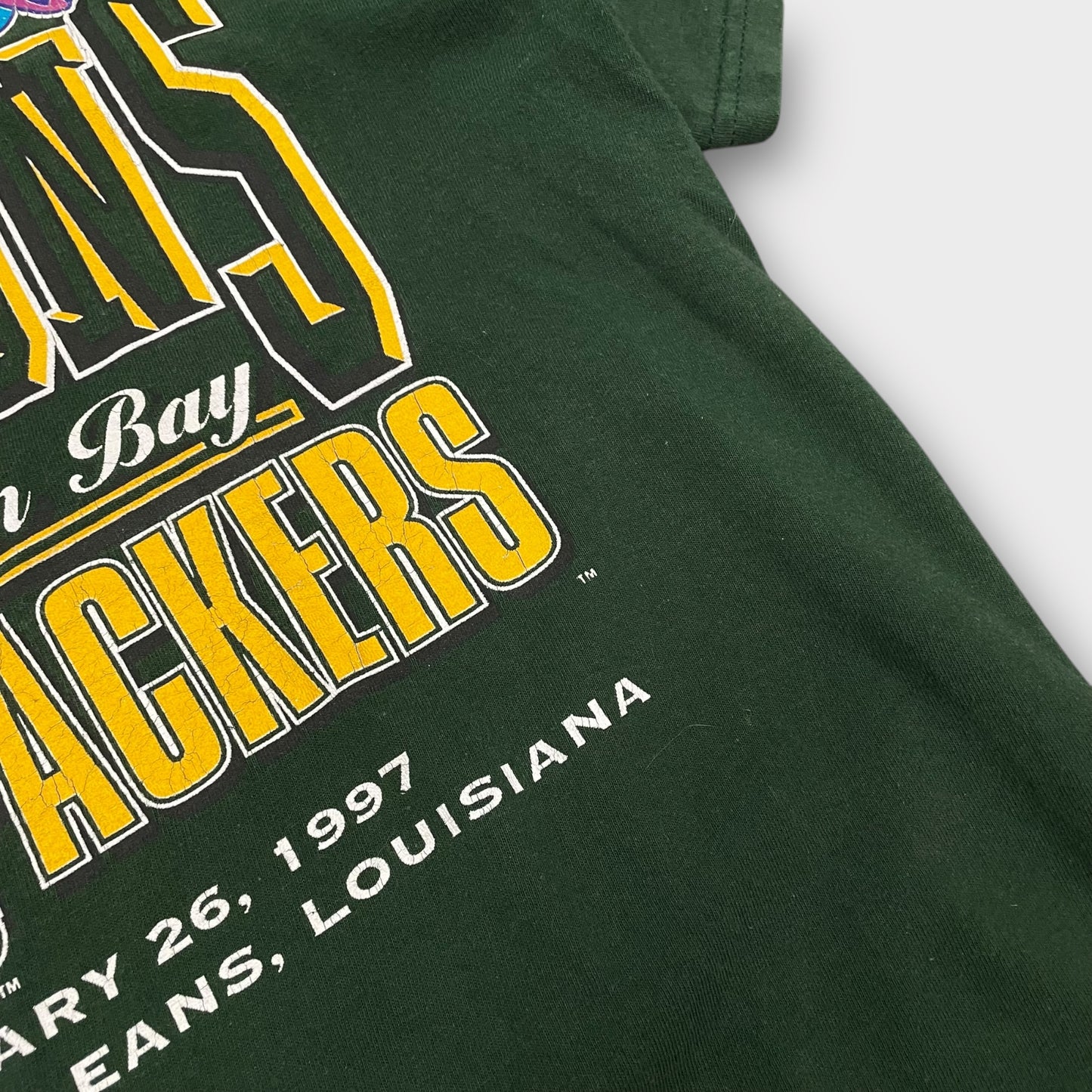 Rare Graphic tee vintage Logo7 Green Bay Packers Made in USA de 1997 - L
