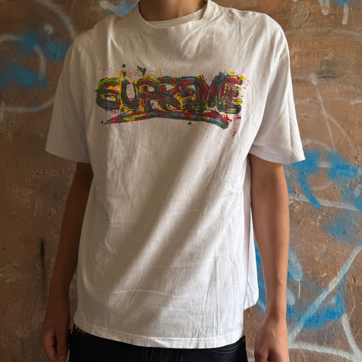 T-shirt Supreme Blanc Paint - XL