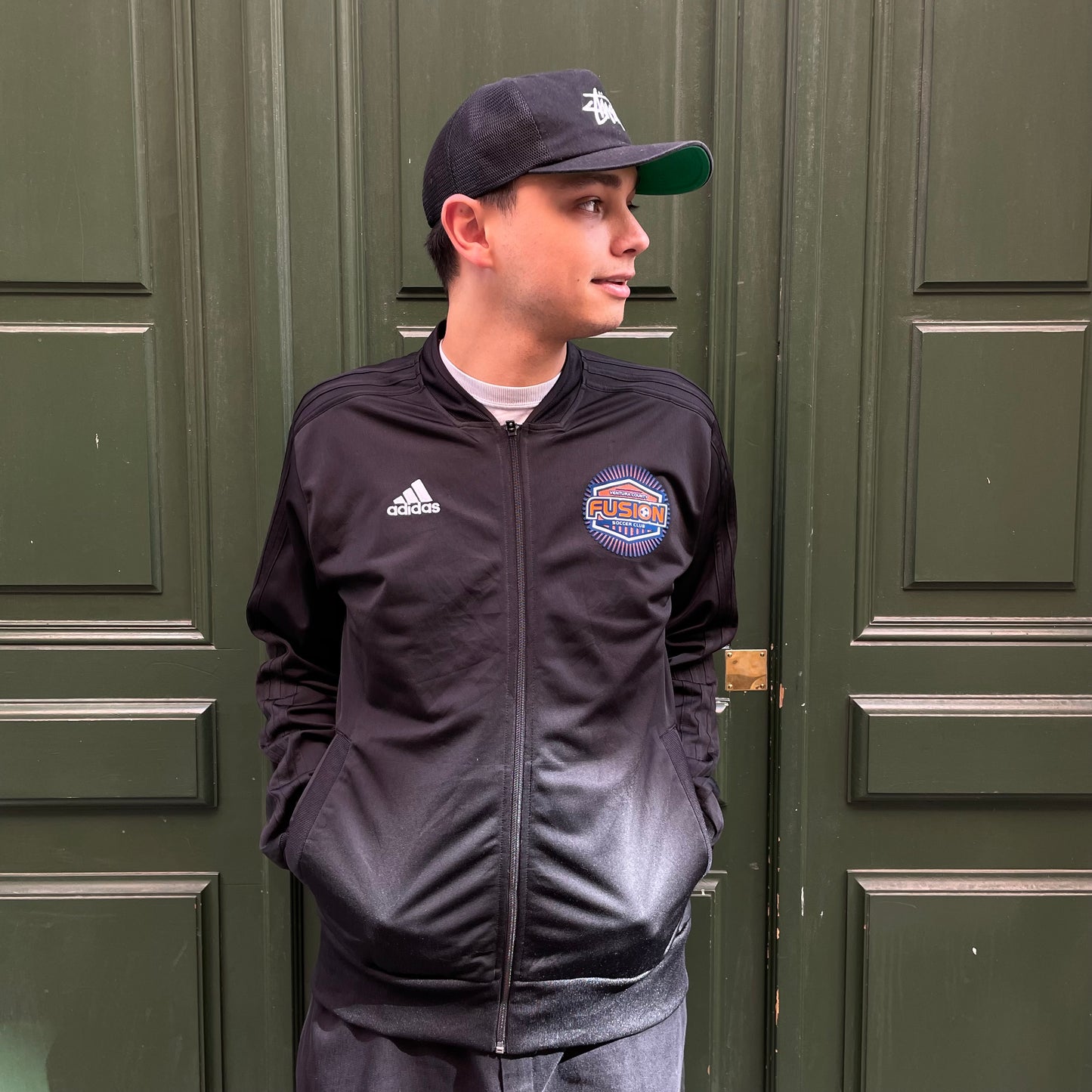 Veste Adidas vintage Noir Soccer Club - L