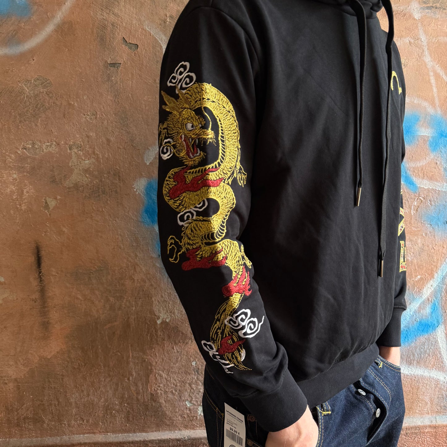 Hoodie Evisu noir - Fit S