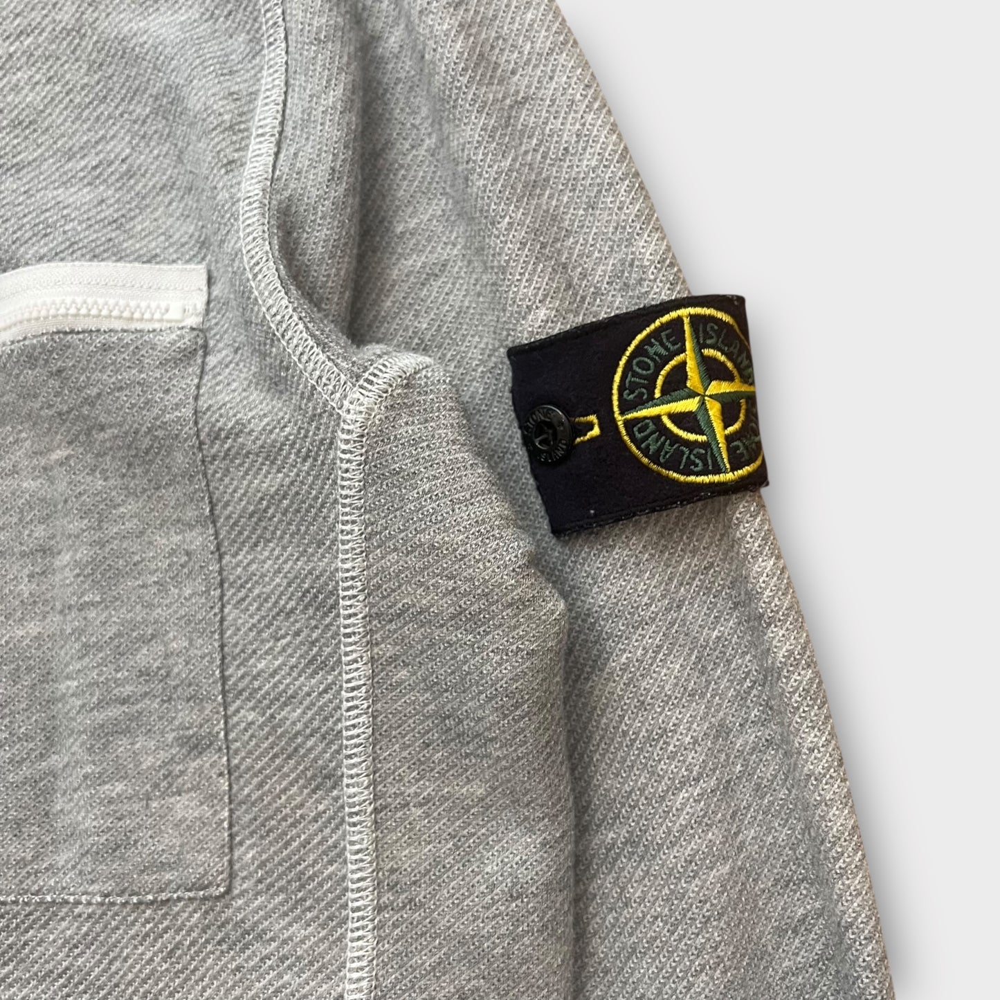 Pull Stone Island gris poche zip - M