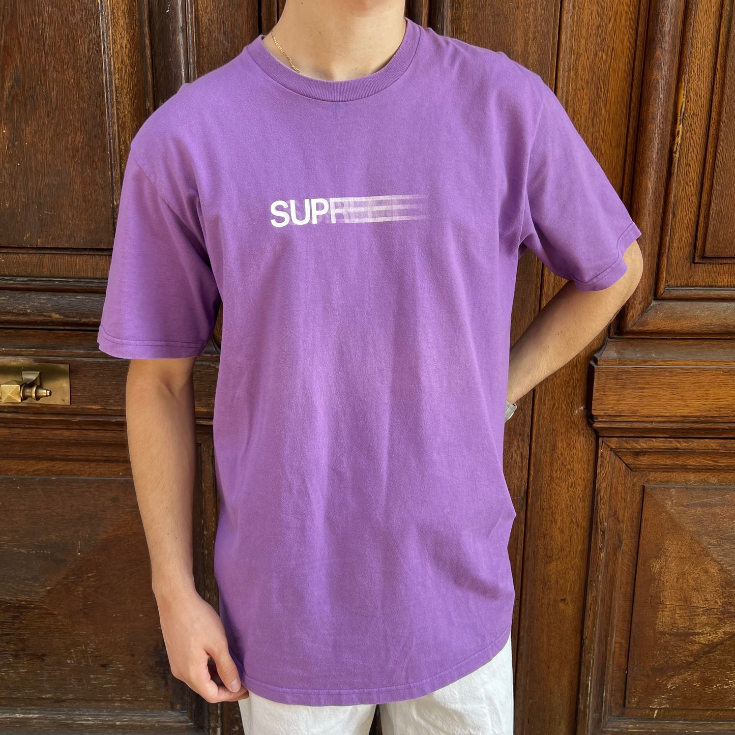 T-shirt Supreme Motion logo violet - L
