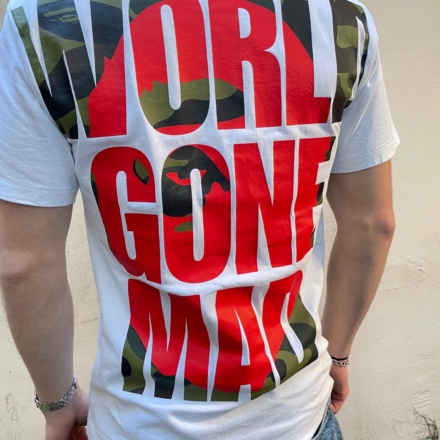 T-shirt Bape blanc World Gone Mad - S