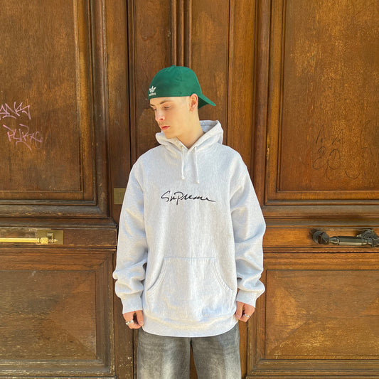 Supreme Hoodie Classic Script gris - XL