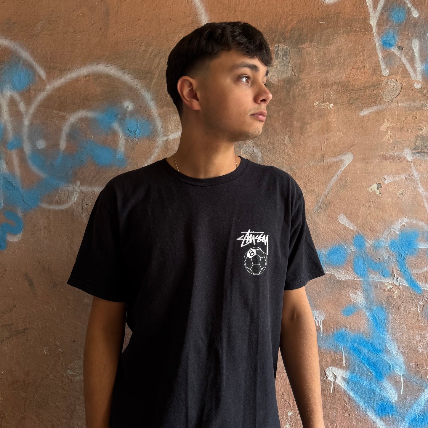 T-shirt Stussy noir 8Football - L