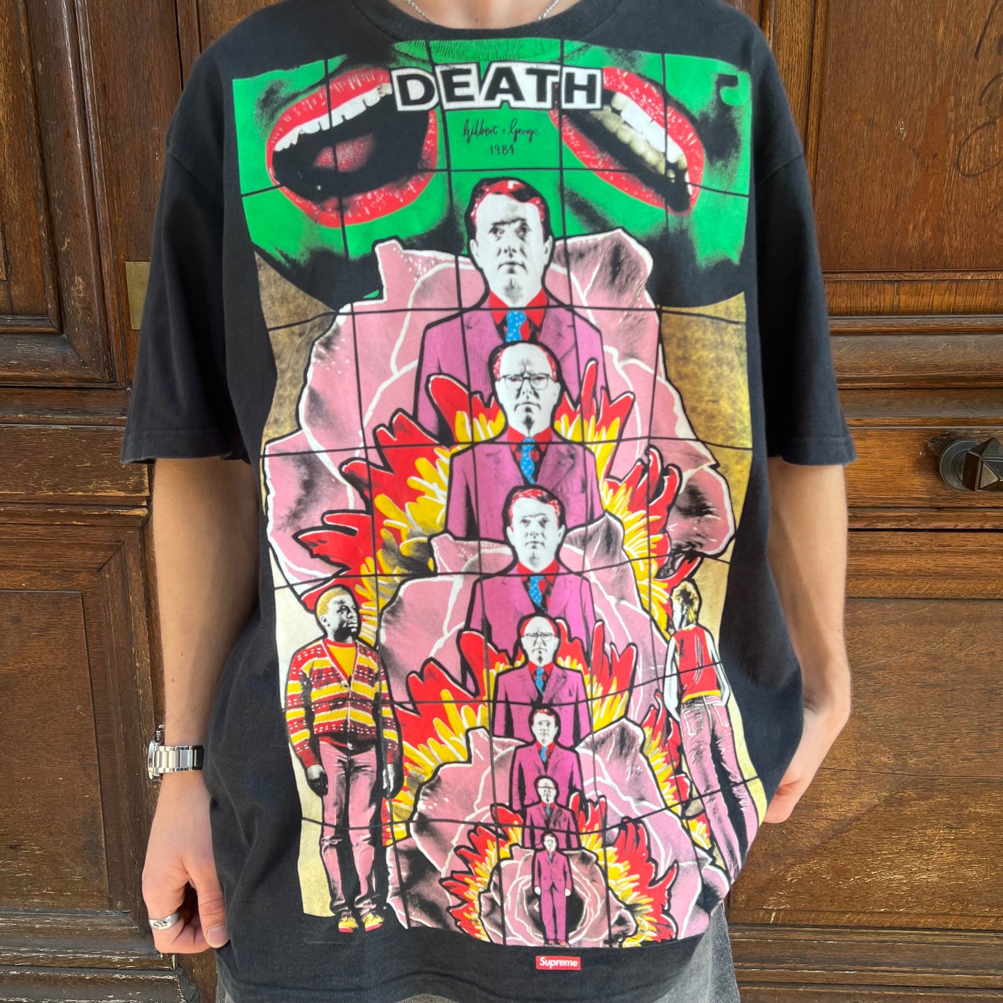 T-shirt Supreme Noir Gilbert & George Death - XL