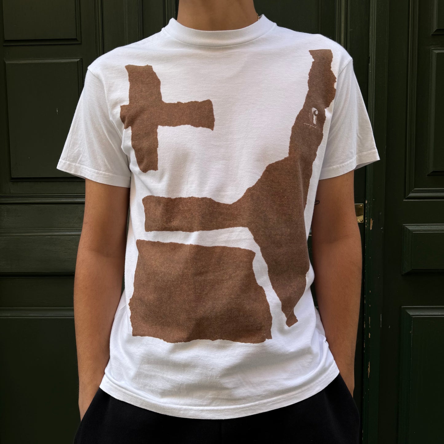 T-shirt Carhartt blanc / marron - M