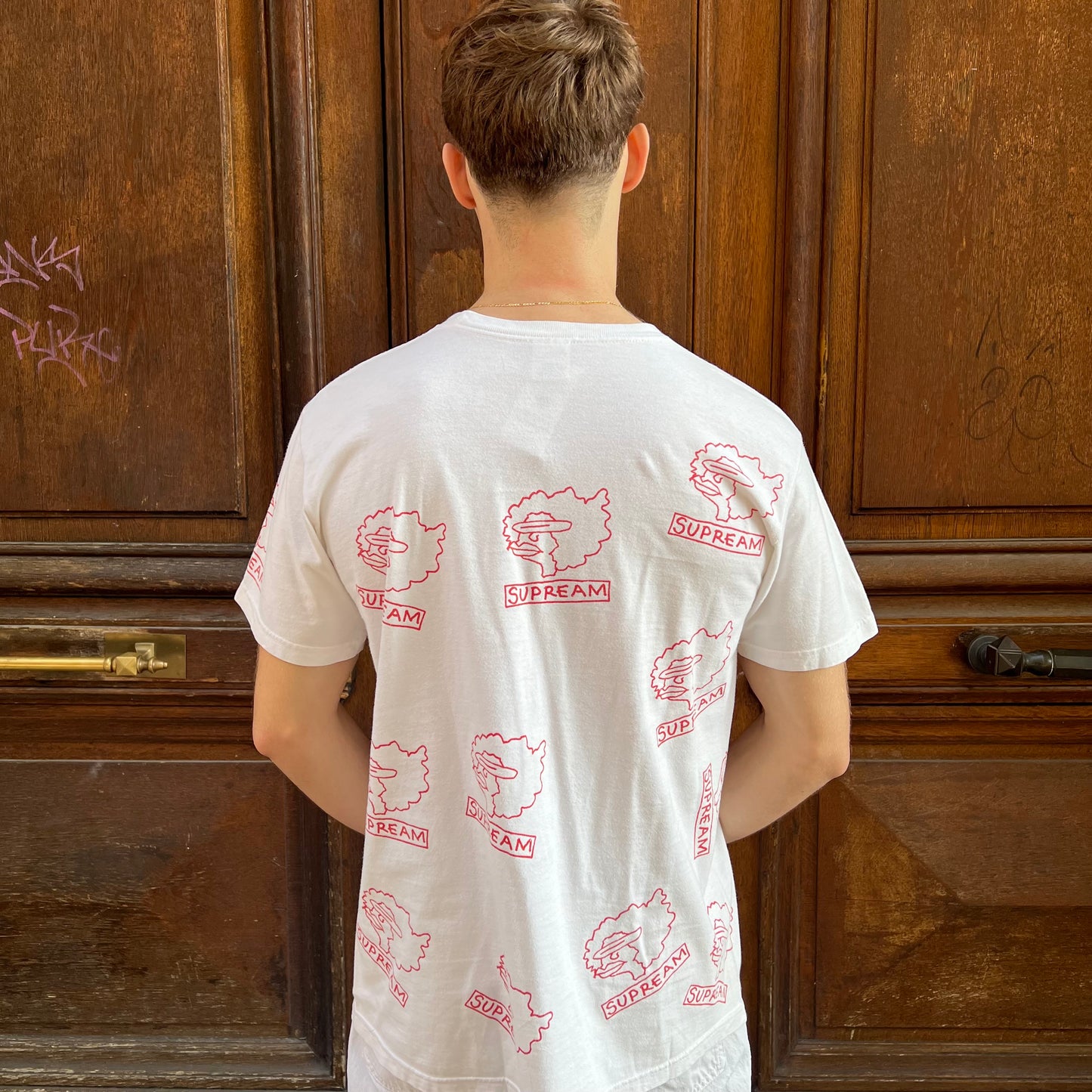 T-shirt Supreme Gonz logo blanc - M