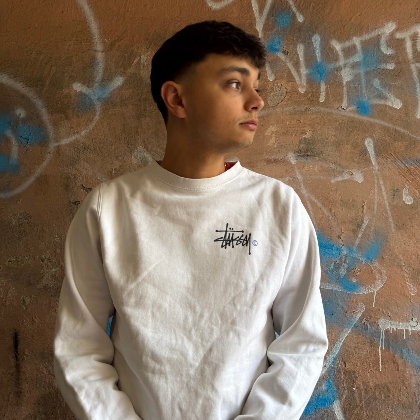 Basic sweat stussy blanc - M
