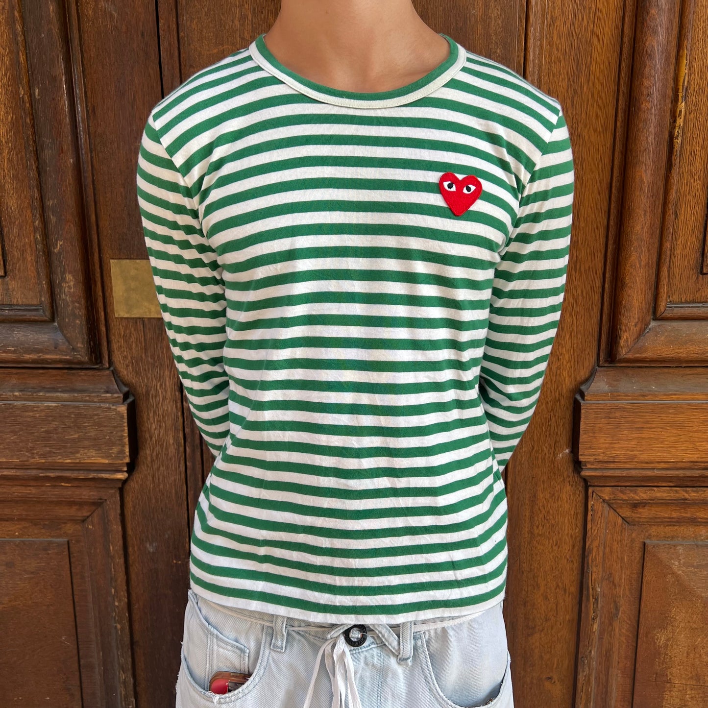 Marinière Comme Des Garçons vert - M