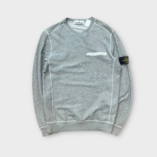 Pull Stone Island gris poche zip - M