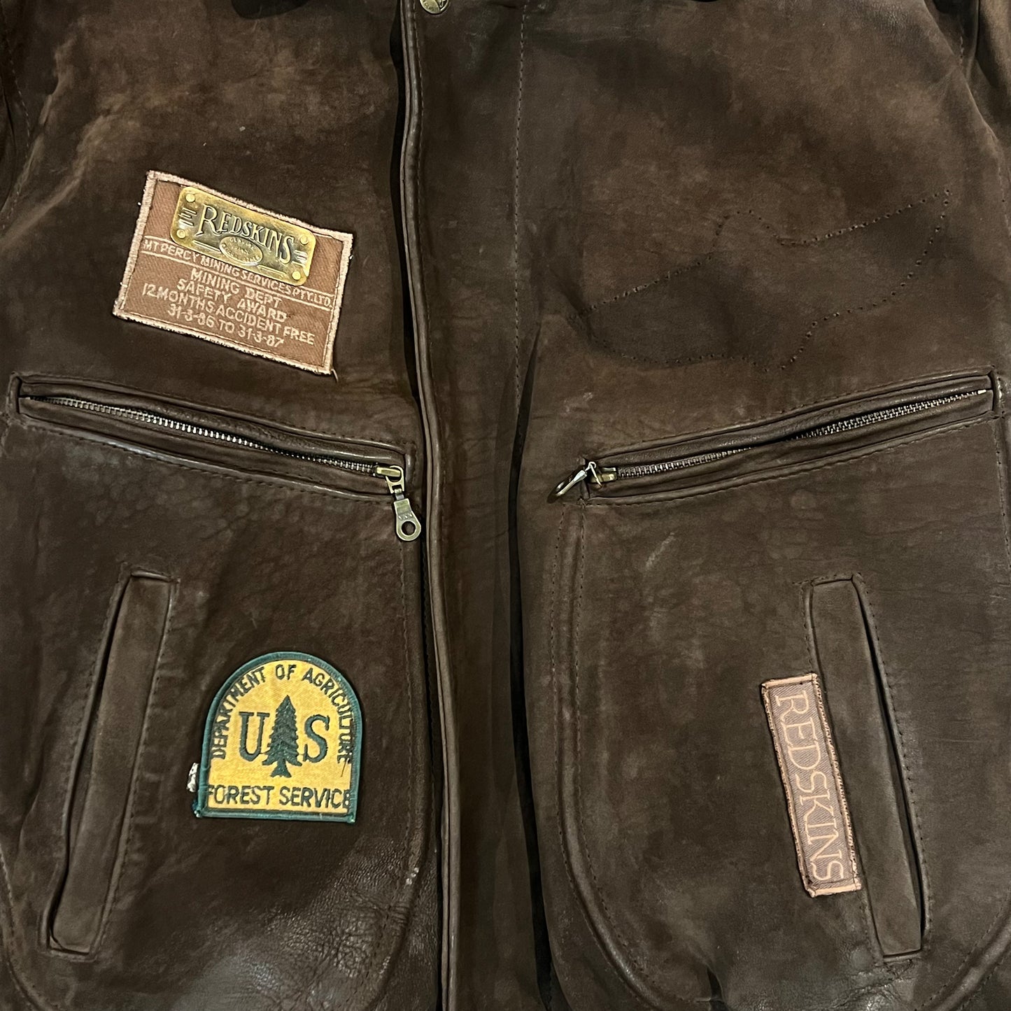 Bomber Cuir Redskins Marron - M