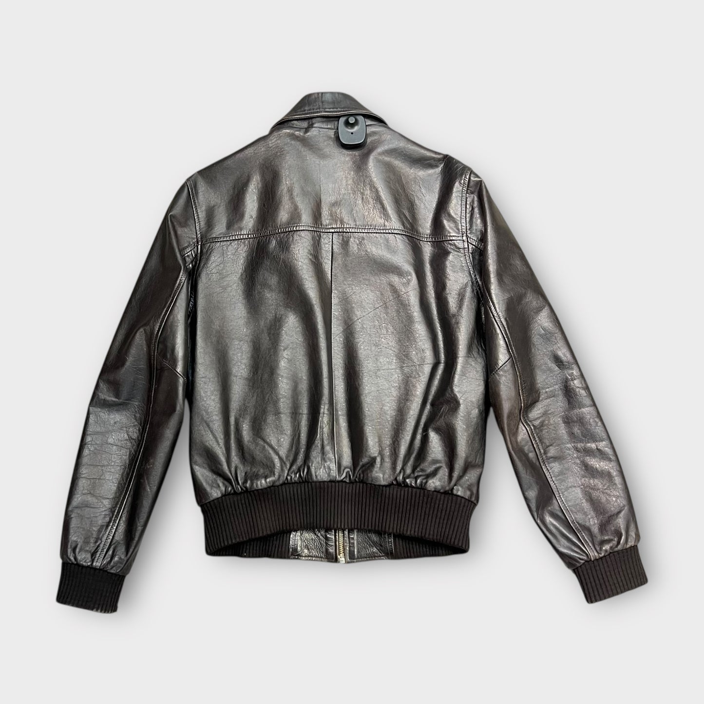 Veste en cuir Redskins marron foncé - S