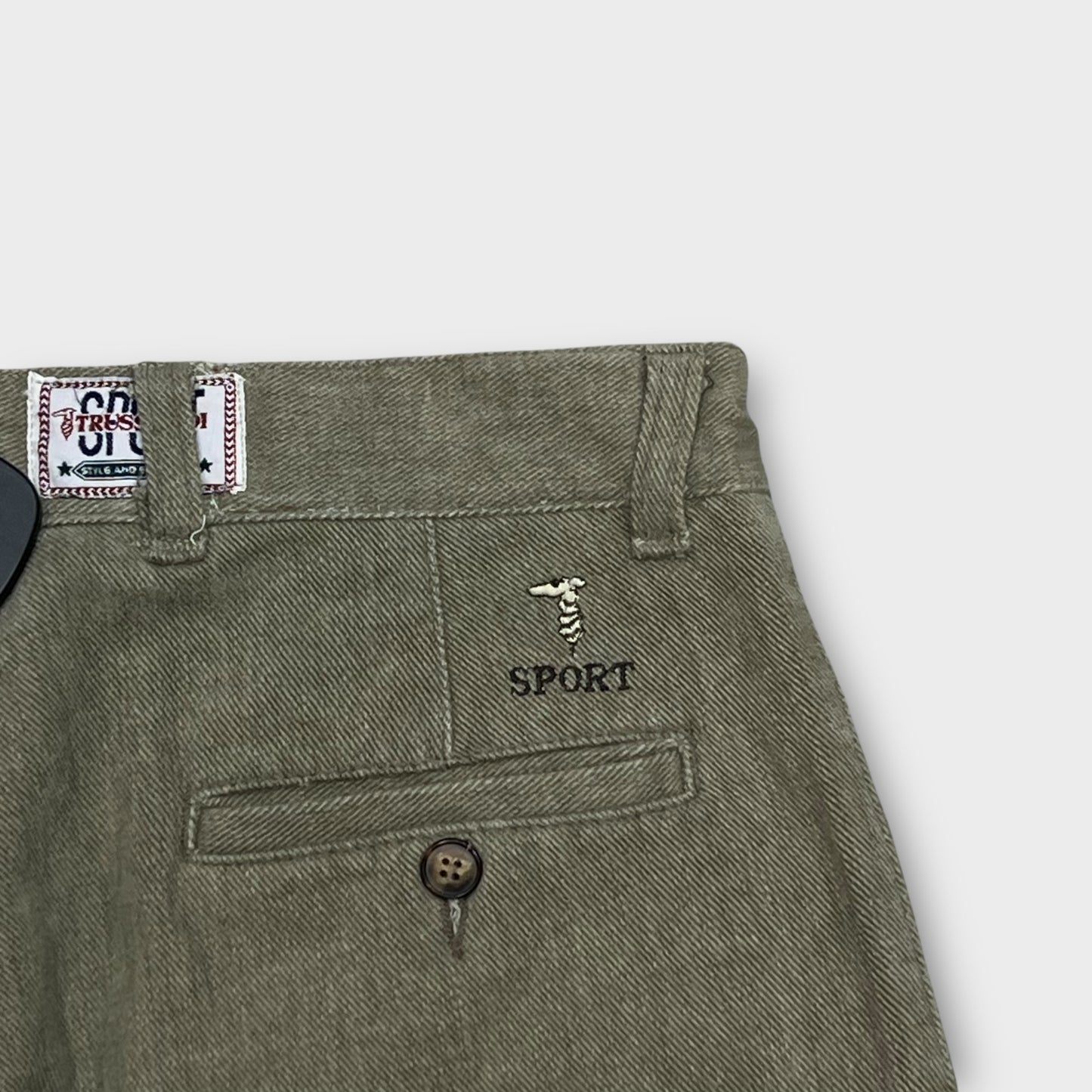 Pantalon pincé laine coupe large Kaki - FR46