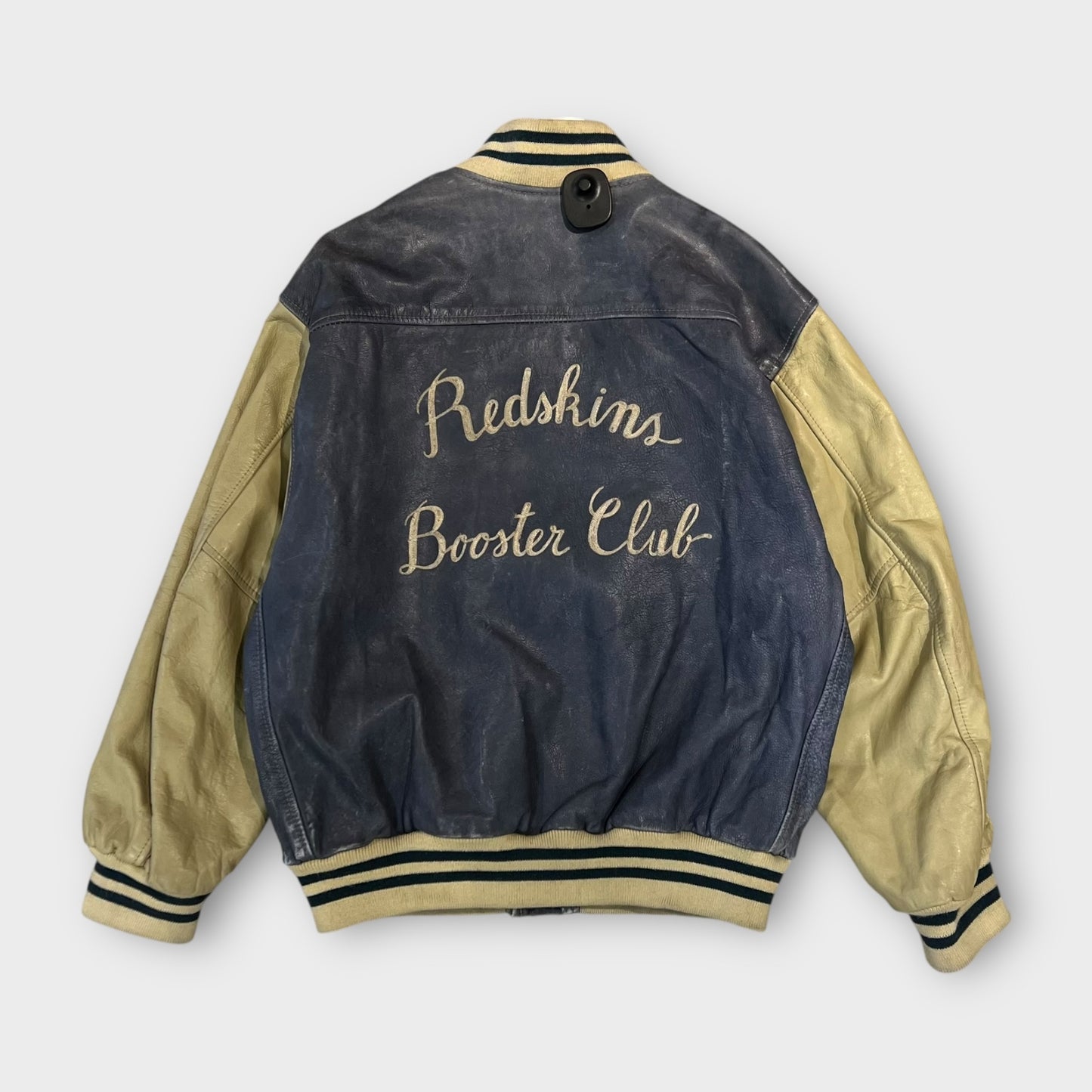 Veste Cuir Vintage Redskins Bleu - L