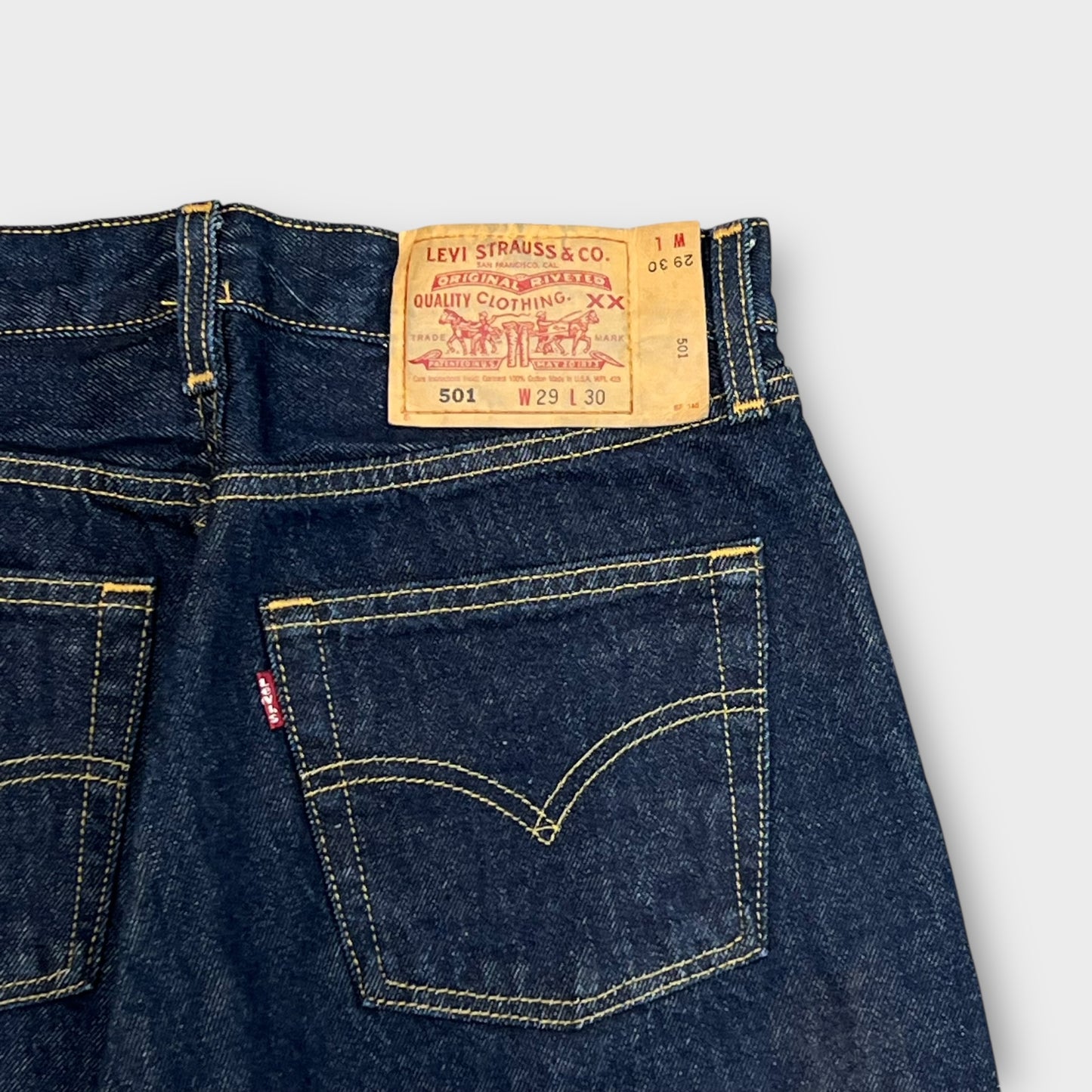 Jean Levi's 501 W29 L30 Made in USA Navy - FR38