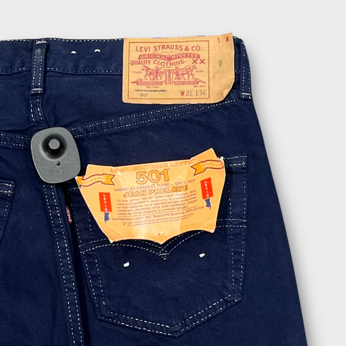 Jean Levi's 501 Deadstock W31 L34 Made in USA Navy - FR38
