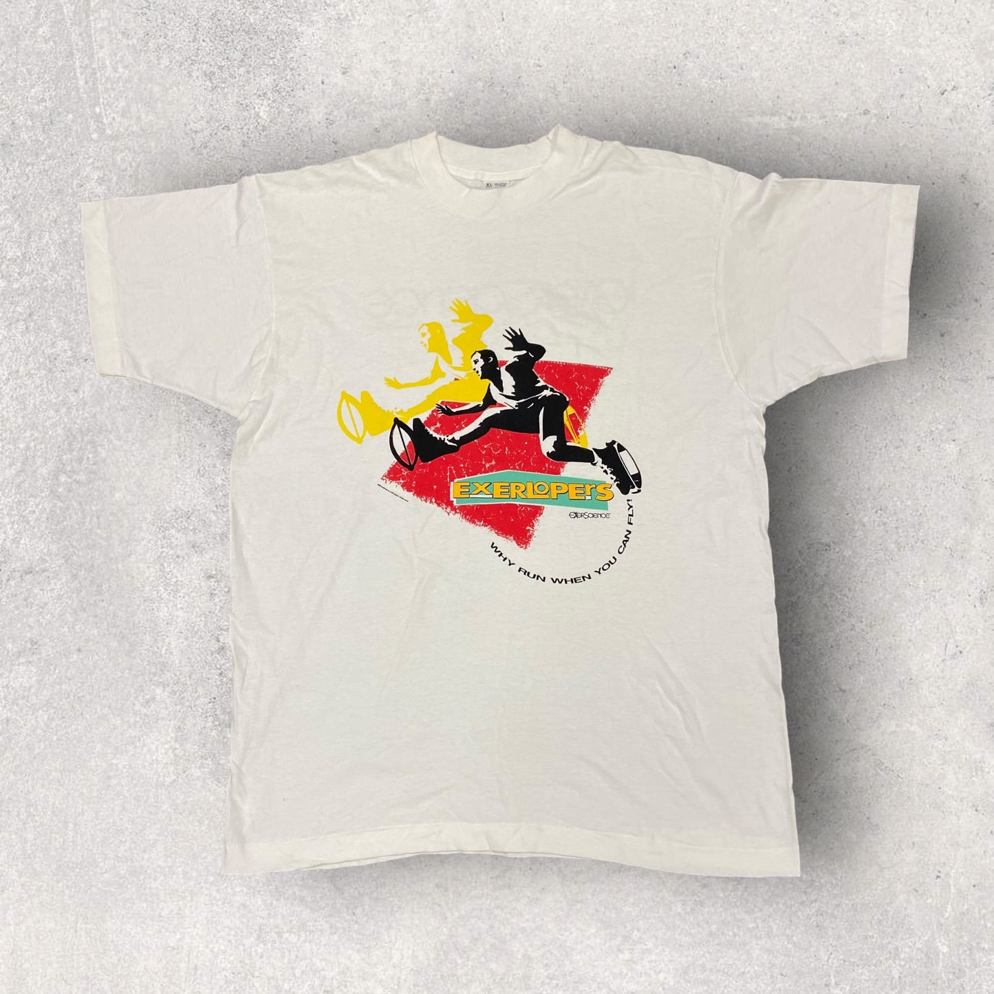 Rare vintage graphic tee Single stitch "Exerlopers" de 1993 | Made in USA | XL