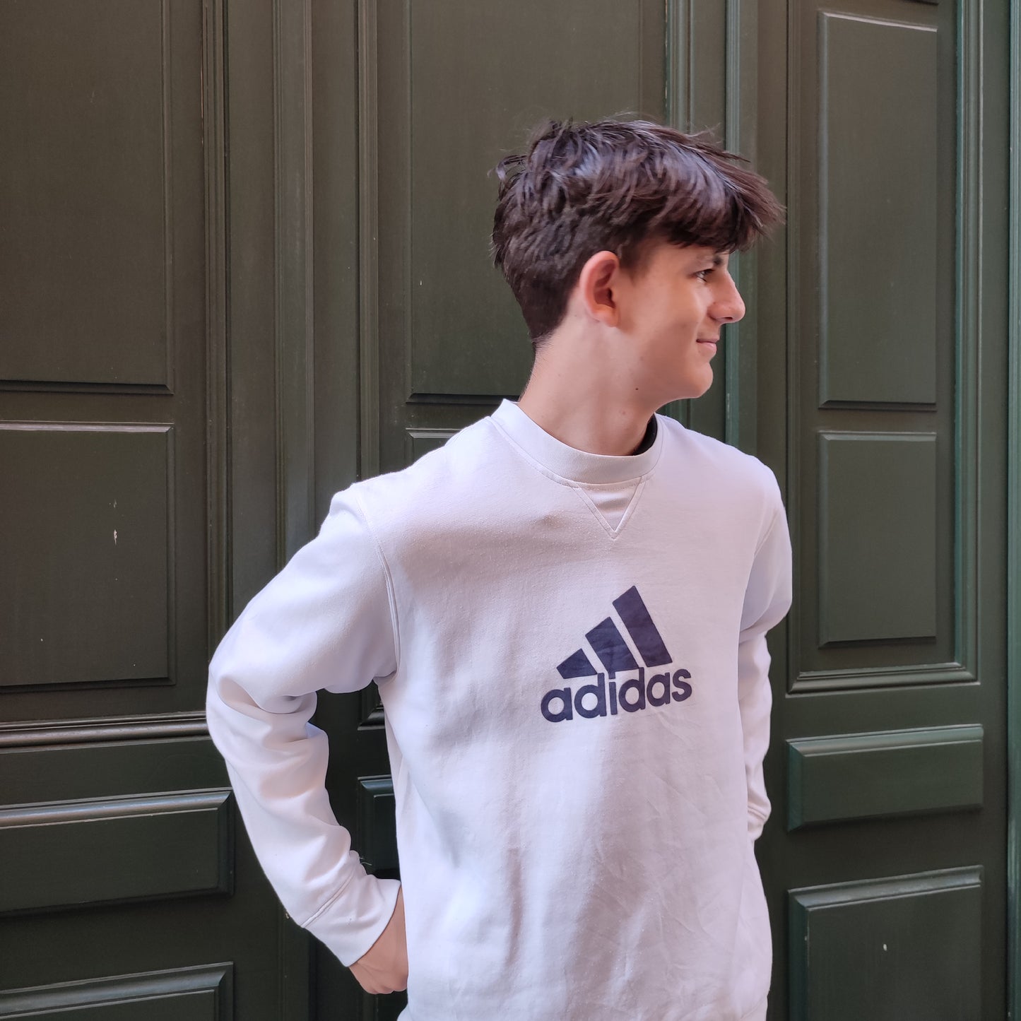Sweat Blanc Adidas vintage 00's - S