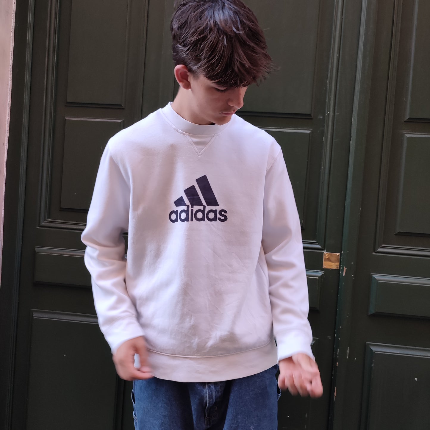 Sweat Blanc Adidas vintage 00's - S