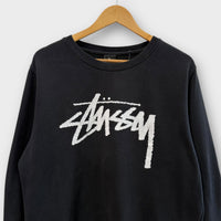 Sweat Stussy noir big front logo - L