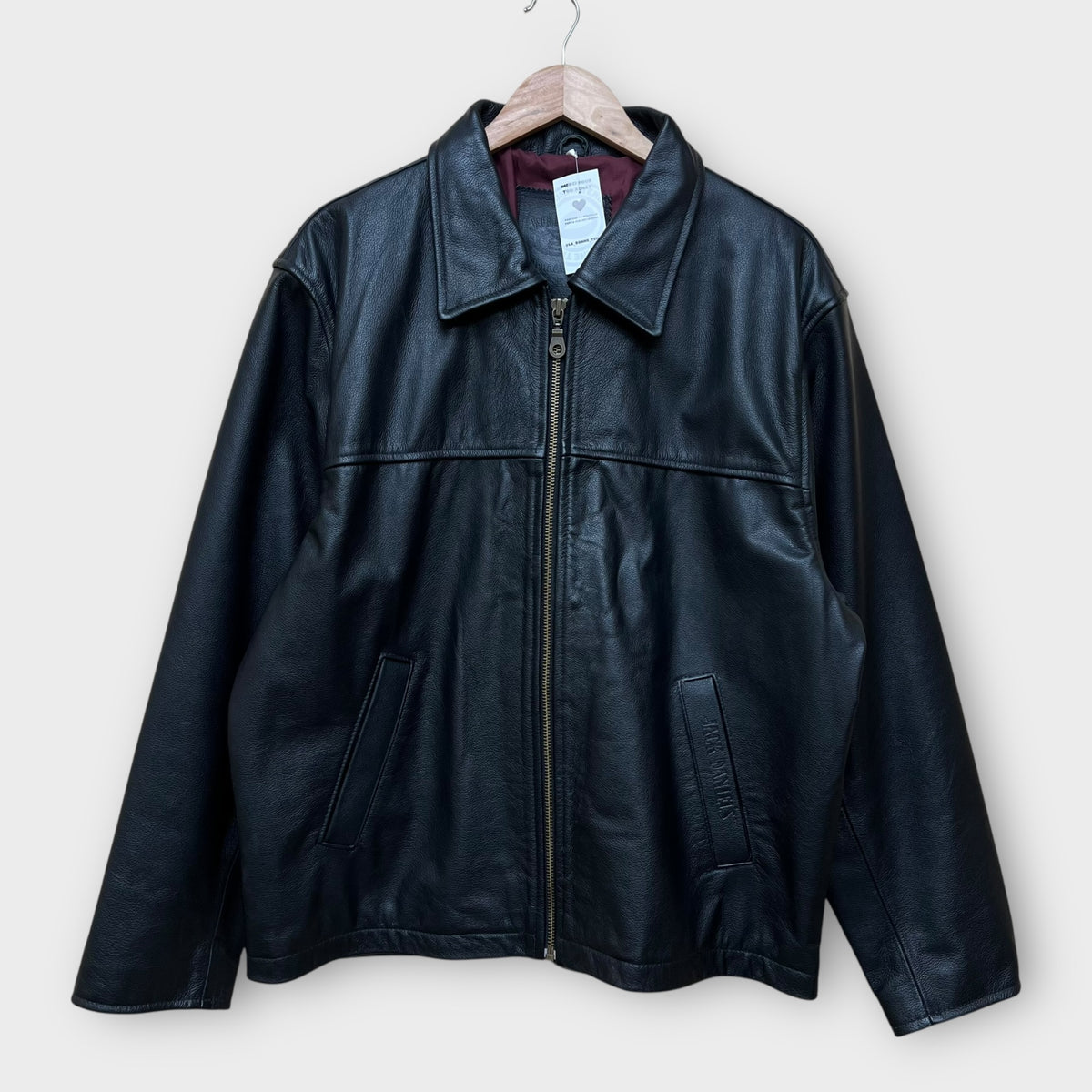 Veste Cuir Noir Jack Daniels - L