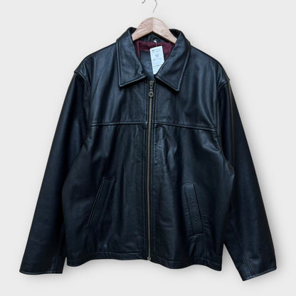 Veste Cuir Noir Jack Daniels - L