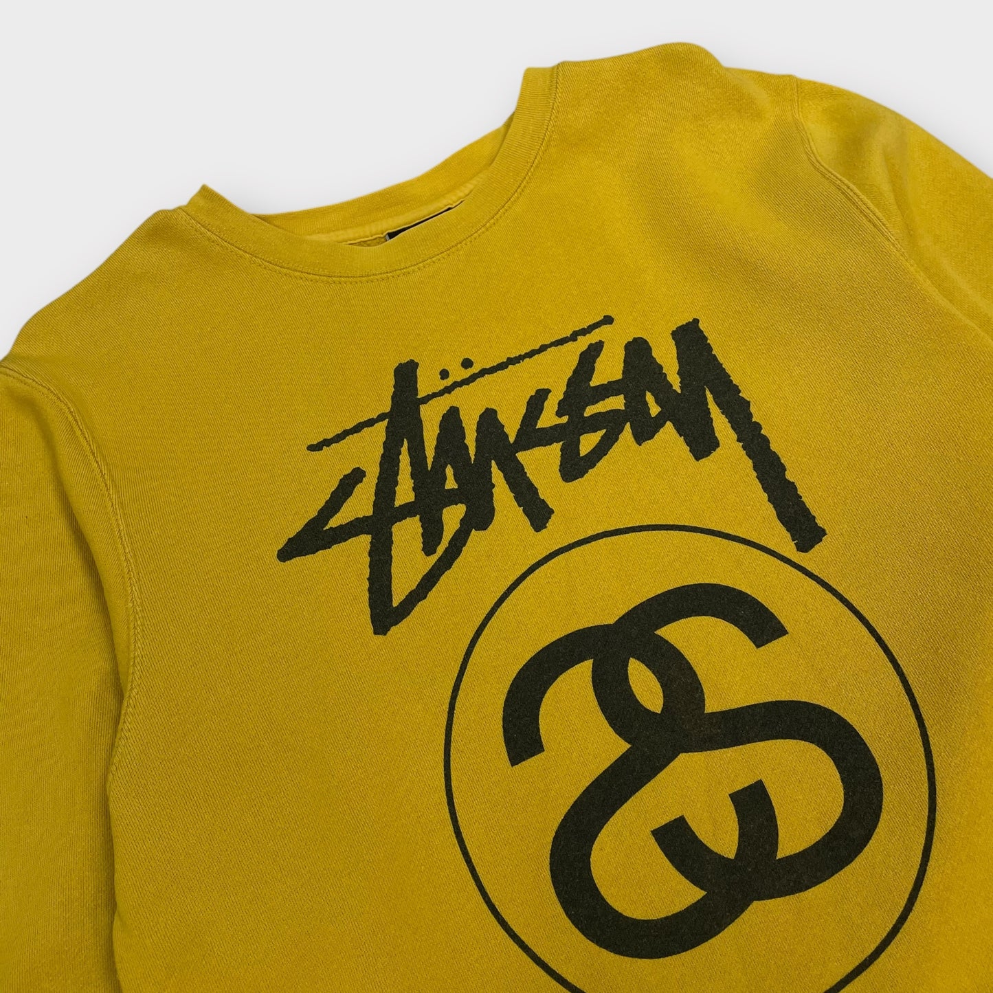 Sweat Stussy moutarde big front logo - M