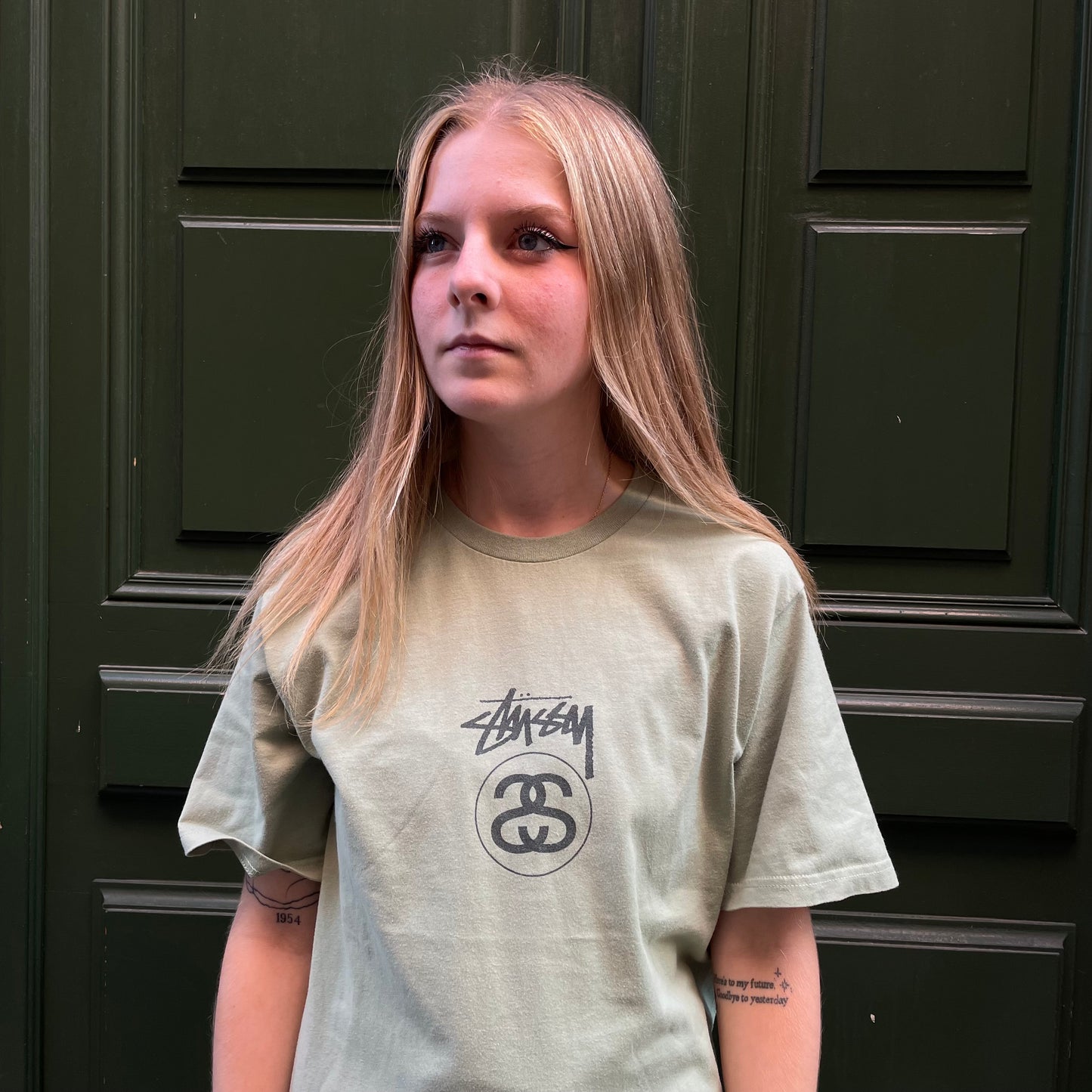 T-shirt Stussy S logo pistache - S