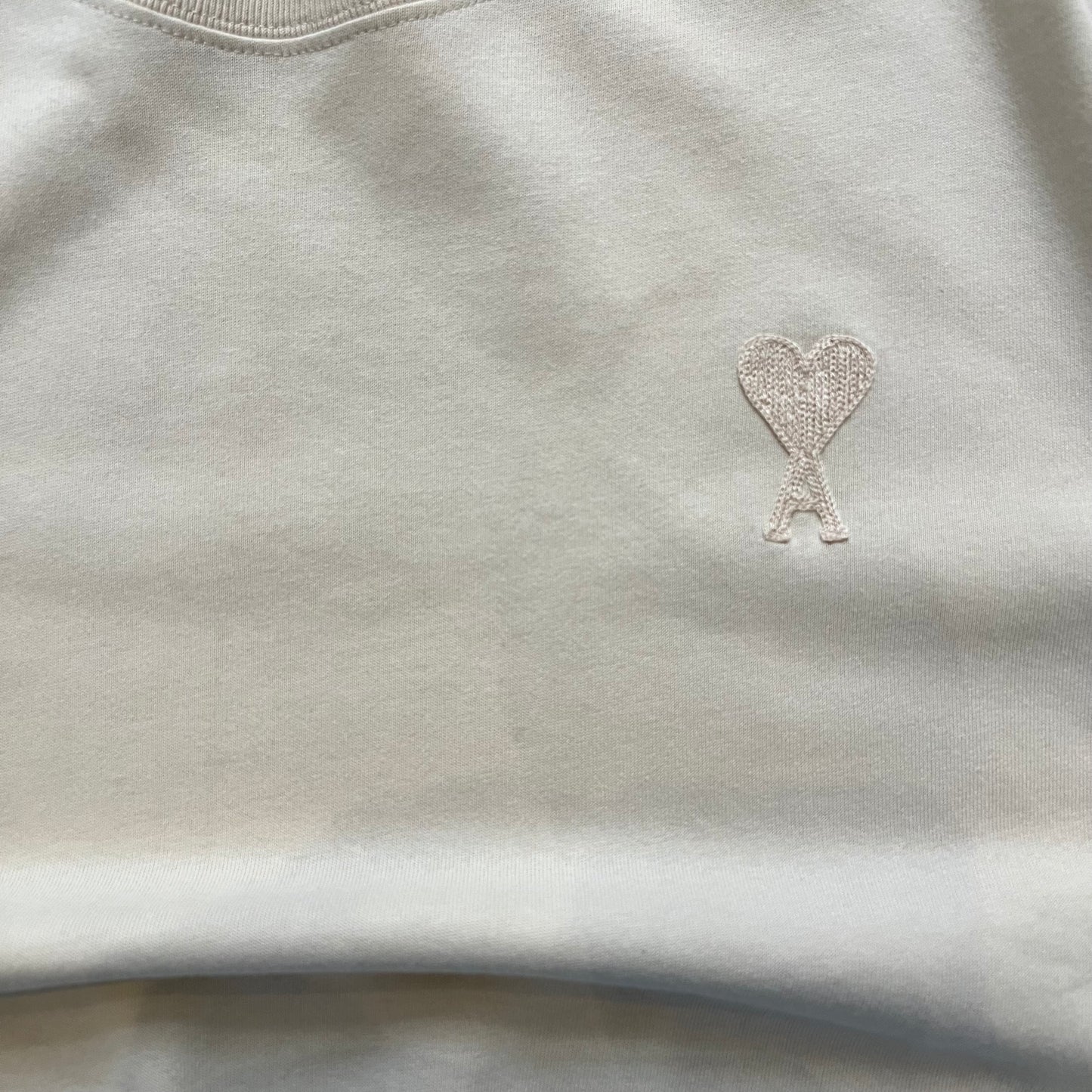 T-Shirt Ami Beige Gros Coeur - M