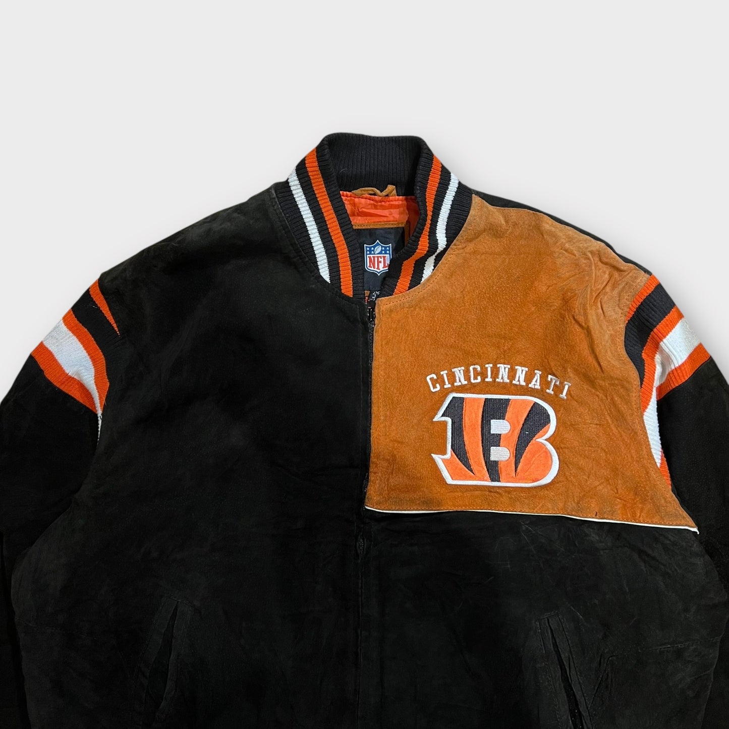 Veste Bombers Daim Vintage Des Cincinnati Bengals - L