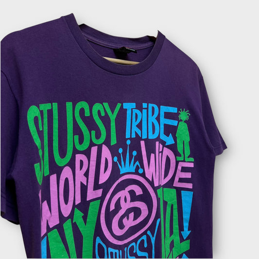 T-shirt Stussy violet vintage - M