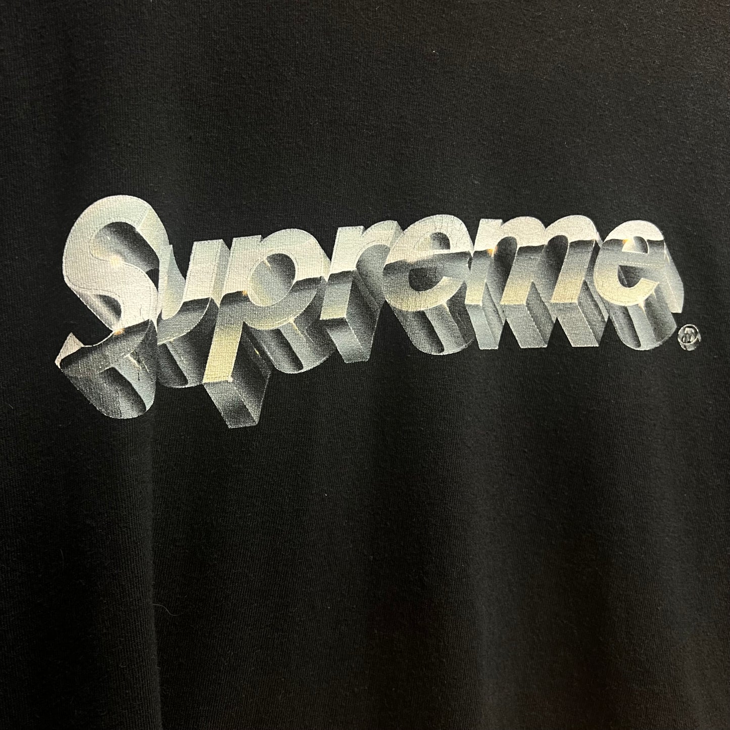 T-Shirt Supreme Noir Chrome Logo - M