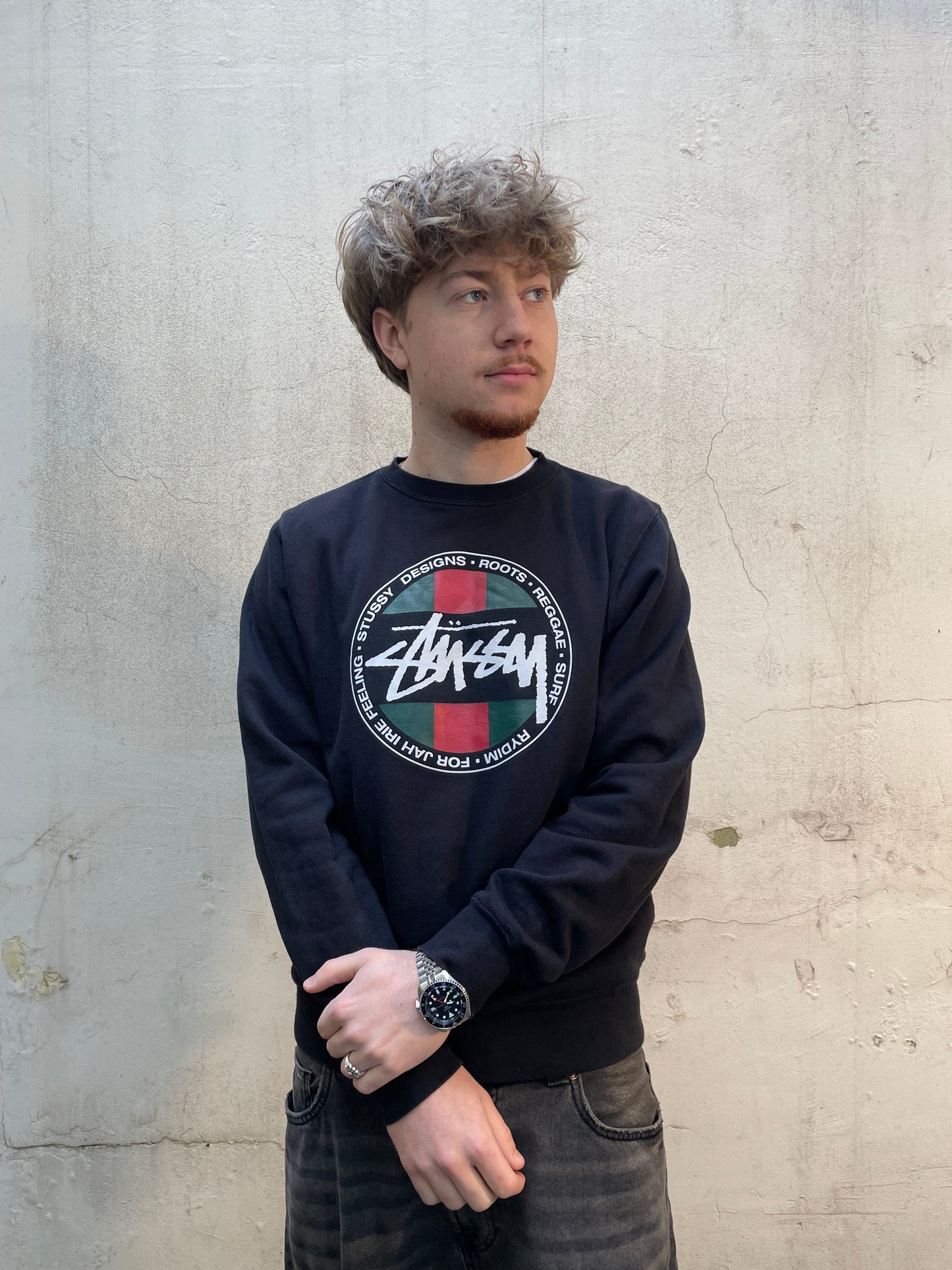 Sweat Stussy noir reggae - M