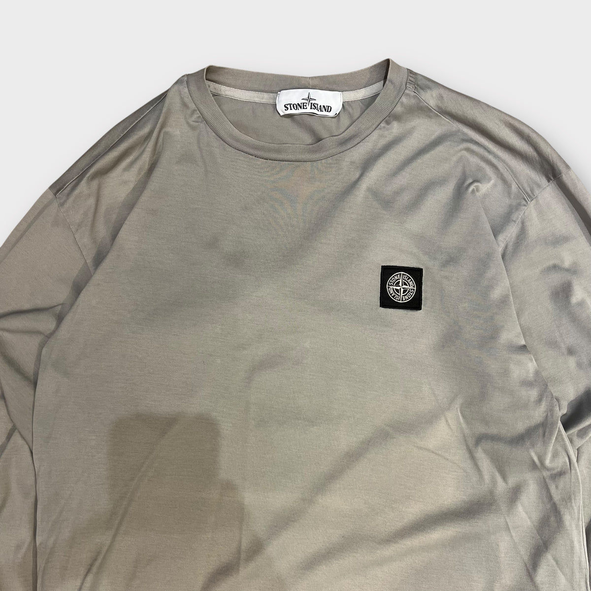 T-Shirt Stone Island Gris Manche Longue - M